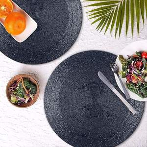 Mantel de Mesa de Boda de Diseño Personalizado, Lujoso, Nórdico, de Lino y PVC, Tejido, Bordado con Cuentas, Hecho a Mano, Ecológico, Reutilizable, de Grado Alimenticio - Product Image 1