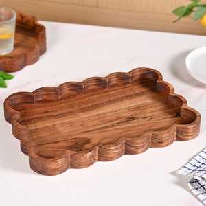 Premium Wooden Serving Tray with Decorative Raised <b>Border</b> for Snacks Drinks Breakfast and Stylish Table <b>Display</b> - Product Image 1