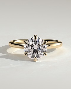 แหวนเพชรเม็ดเดี่ยวทรงกลม 2 กะรัต ทองคำแท้ 14K เพชรเลี้ยงในห้องปฏิบัติการ 6 กรงเล็บ E VVS2 แหวนหมั้นระดับพรีเมียม 2026 - Product Image 1
