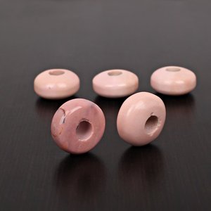 Synthetic <b>Pink</b> Opal Rondelle Loose Gemstone Beads 14mm with 3mm Hole Wholesale Manufacturer - Product Image 4