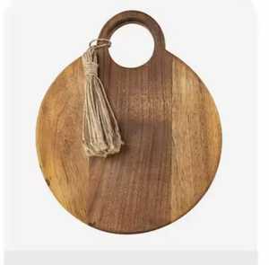 Planche à découper en bois d'olivier naturel Skies Trader, poignée rustique, rectangulaire, 1,5 cm d'épaisseur, passe au lave-vaisselle, plateau de service pour fromage et pain - Product Image 5