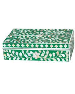 Caja de Joyería Moderna de Alta Calidad Hecha a Mano con Incrustaciones de Madreperla con Diseño Floral y Almacenamiento Decorativo - Product Image 5