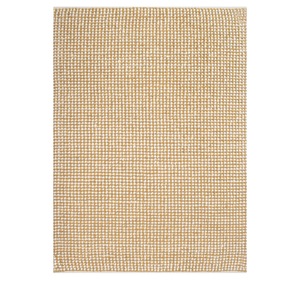 Tapis en laine fait main |   Tapis à pois jaune moutarde avec pompons volumineux |   Tapis moderne à poils épais, adapté aux animaux domestiques et respectueux de l'environnement - Product Image 4