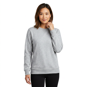 Sweat-shirt à col rond pour homme, coupe classique, gris uni, tricoté, 100% coton, vêtement décontracté pour l'automne - Product Image 3