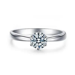 Export Quality Elegant Moissanite <b>Diamond</b> <b>Ring</b> with Brilliant Cut Stone for Bridal and Anniversary Wear Available For Sale - Product Image 3