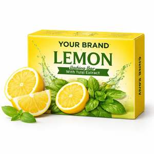 Savon de Bain Herbal Citron Tulsi en Gros Marque Blanche – Barre Nettoyante à l'Extrait de Basilic Sacré – Savon Antibactérien et Détoxifiant OEM en Gros - Product Image 4