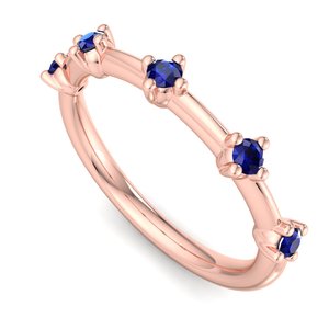 Anillo Apilable Minimalista de Oro Rosa de Lujo con Corte Brillante Cultivado en Laboratorio, Chapado en Oro con Certificación IGI, de Alto Brillo para Mujer - Product Image 1