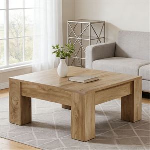 Tavolino da Caffè Quadrato in Legno per Divano o Uso come Tavolino da Tè - Product Image 2