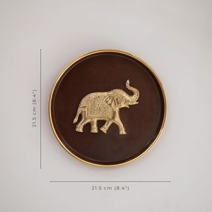 Plaque murale en métal en forme d'éléphant, marron café et or, décorative, 8,4 pouces - Product Image 5