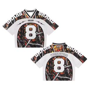 Camiseta Gráfica Personalizada con Monograma para Hombre, 100% Poliéster, Sublimada, Estilo Jersey de Fútbol Americano, Cuello en V, Malla Oversize - Product Image 2