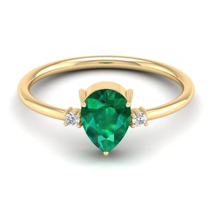 Anillos de Compromiso REYES con Certificación GRA, Plata de Ley 925, Moissanita, Brillantes, Chapados en Oro de 14K, con Esmeralda, Joyería Fina - Product Image 6