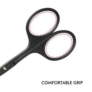 Tijeras para Vello Nasal de Alta Calidad, 3.75 Pulgadas, Cuchillas Curvas de Seguridad con Punta Redondeada, Color Negro, Tijeras Pequeñas para Vello Facial y de Oídos - Product Image 3