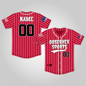 Maillot de baseball personnalisé pour jeunes, maillot de baseball en polyester pour hommes, maillot de baseball ajusté de haute qualité avec boutons intégraux - Product Image 1
