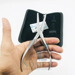 Surgical-grade, Flat-shaped, Polished Stainless Steel Pliers with a Customized Logo and Private Label for Hair Extensions