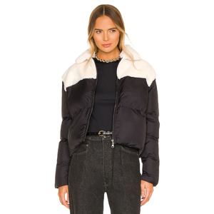 Venta al por mayor 2022 Chaqueta acolchada recortada para mujer Colores sólidos Tallas grandes Invierno Exterior Algodón Relleno Teñido - Product Image 1