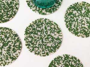 Handmade Beaded Flower <b>Drinking</b> <b>Straws</b> 1 Luxury Style Reusable Eco-Friendly Washable Portable Home Use White Gold Mosaic Design - Product Image 3