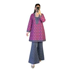 Collection de vêtements imprimés pour femmes en gros, ensemble 2 pièces en tissu lawn, vêtements indiens et pakistanais, mode estivale tendance, logo personnalisé - Product Image 1