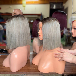 Perruque Bob pas chère en cheveux humains, produits capillaires vietnamiens, perruques en cheveux bruts, Lace Front, dentelle HD transparente, coupe carrée personnalisée - Product Image 2
