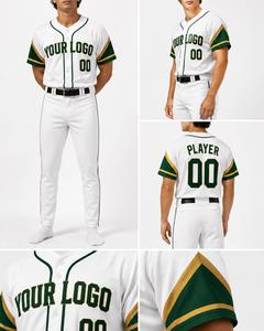 Maillot de baseball personnalisé pour homme, blanc, manches courtes, impression sublimée, polyester anti-humidité, uniforme d'équipe, logo personnalisé sur le devant - Product Image 4