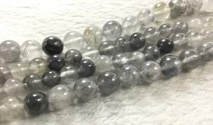 Cuentas de Cuarzo Gris Nublado, Redondas y Lisas, Piedras Naturales para Pulseras, Collares y Joyería DIY - Product Image 5