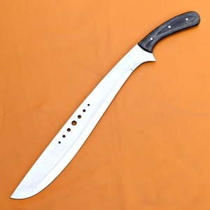 Couteau Bowie en acier inoxydable Damas, manche en bois pleine longueur, pour la chasse et le camping en extérieur, OEM, marque privée, ultra-affûté - Product Image 1