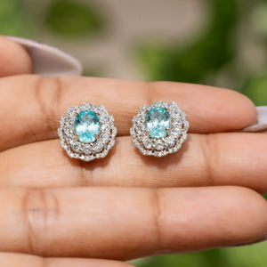 Ensemble collier et pendentif en argent S925 incrusté de Paraiba cultivé, style Princesse Diana, par la fabrique de bijoux Sapphire, pour femmes - Product Image 5