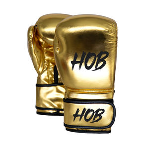 Gants de boxe Shine Gold en gros avec logo personnalisé, cuir PU de qualité supérieure, rembourrage supplémentaire, ajustement confortable pour l'entraînement et le sparring - Product Image 1