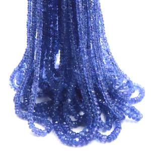 ลูกปัดแทนซาไนต์คุณภาพสูงทรงรอนเดลเหลี่ยมเพชรพลอย ขนาด 3-4.5 มม. สีม่วง สำหรับทำเครื่องประดับ - Product Image 4