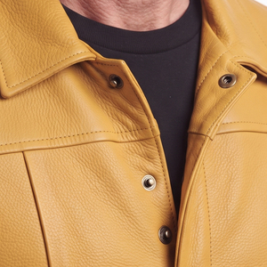 Chaleco de Cuero para Hombre, Sin Mangas, Estilo Motero, con Botones, Chaleco de Cuero Genuino para Motocicleta - Product Image 4
