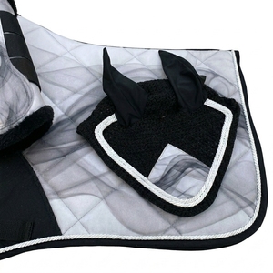 Horse Saddle Pad Ear Hood and Brushing Boots Set Breathable Cotton Quilted Anti Sweat Protective Leg Boots <b>Equestrian</b> Supply - Product Image 3