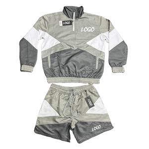 NEW Men Casual Winter Relaxed Fit Breathable Quick Dry Knitted Polyester/Cotton Custom Colors Tracksuit <b>Set</b> <b>Shorts</b> Jacket Zip - Product Image 1