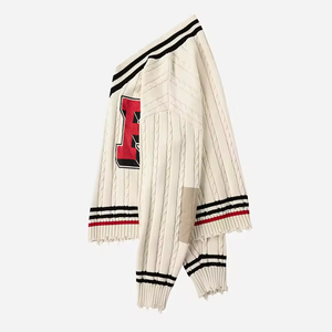 Cárdigan de Punto Transpirable con Cuello en V para Hombre, Suéter con Botones y Rayas Estilo Universitario para Moda Universitaria en EE. UU. - Product Image 3