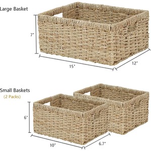 Set Of 3 Hand-Woven <b>Storage</b> <b>Baskets</b> For Organizing Handmade <b>Storage</b> <b>Basket</b> Wholesale eco-friendly Made in Vietnam - Product Image 2