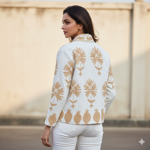 Chaqueta de Mujer, de Algodón, con Bordado Suzani, Diseño Floral, Ecológica, para Otoño e Invierno - Product Image 2