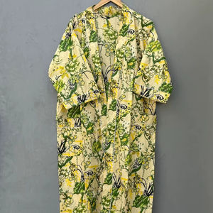 ชุดคลุมกิโมโนผ้าฝ้ายลายดอกโบโฮ สไตล์คาฟตัน สำหรับงานเทศกาล  ชุดลำลองเก๋ไก๋สำหรับผู้หญิง - Product Image 1