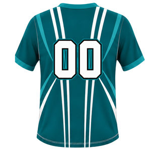 Conjunto de Camiseta y Pantalones Cortos de Rugby en Blanco y Verde Azulado, Cuello en V, Uniforme de Equipo, Transpirable, Ligero, Personalizable, Ropa Deportiva de Entrenamiento - Product Image 4
