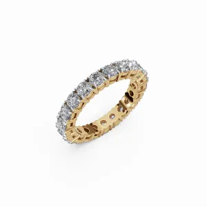 แหวนเพชรแล็บโกรว์ทรงบริลเลียนต์ Everlasting Radiance รุ่น Eternity Band ได้รับการรับรองจาก IGI ความใส VVS ทอง 10/14/18 กะรัต แหวนหรูหรา - Product Image 4