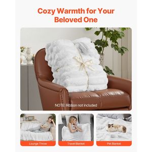 Couverture Polaire Ultra Douce en Fausse Fourrure, 50 x 60 Pouces, Mignonne, Petite, Légère et Moelleuse, 1270 x 1524 mm - Product Image 6