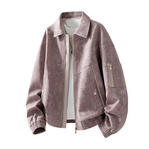 <b>Men's</b> Washed <b>Corduroy</b> Bomber <b>Jacket</b> Turn-down Collar Zipper Closure Casual Autumn Winter Outerwear M-8XL Windproof Breathable - Product Image 5