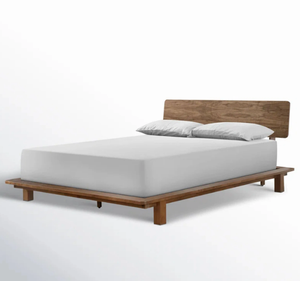 Base de Cama King Size de Madera de Teca Sólida, Diseño Moderno y Minimalista con Bordes Redondeados, Perfil Bajo, Cómoda y Contemporánea para Dormitorio - Product Image 2