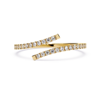 Bague en or jaune massif 14 carats pour femme, minimaliste, sertie de pierres de laboratoire taille brillant rondes, pour un usage quotidien, bande empilable