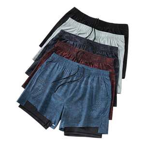 Pantalones Cortos Deportivos Personalizables con Logotipo, para Hombre, para Correr y Hacer Ejercicio, 100% Poliéster, Antiarrugas, Forro de Lona, 2 en 1, Casuales de Verano - Product Image 1