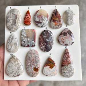 AMAN GEMS JEWELLERY Pierre d'agate Crazy Lace, cristal de quartz naturel, gemme colorée à bandes, polie, taille coussin, aux couleurs variées, pour la lithothérapie - Product Image 1