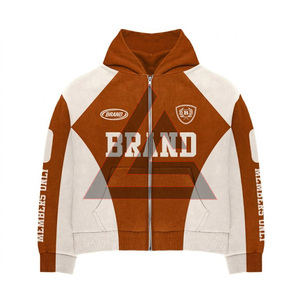 Nouvel ensemble de survêtement deux pièces pour homme, grande taille, uni, hiver, personnalisé, 100% coton, avec capuche et cordon de serrage - Product Image 5