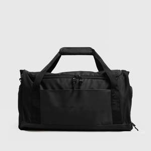 Unisex Black Polyester Gym Duffel <b>Bag</b> 20-<b>30L</b> Zipper Closure Casual Fitness <b>Bag</b> with Interior Compartment - Product Image 1