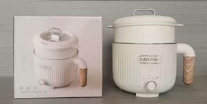 Olla Eléctrica Mini Personalizada para Dormitorio Estudiantil, Doble Capa, 1.8L, Tapa de Vidrio Templado, Ahorro de Energía, Uso en Hoteles y Exteriores - Product Image 1