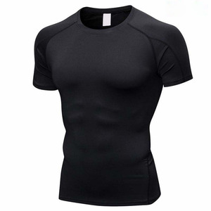 <b>Men</b> Regular Fit Turtleneck Short Sleeve Breathable Quick Dry Fitness Sports Training <b>Silk</b> Screen Printing Blank Formal <b>Shirt</b> - Product Image 2