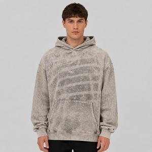 Sweat à capuche en molleton pour homme de haute qualité, avec logo personnalisé imprimé, effet délavé, 100% coton, respirant, écologique, séchage rapide - Product Image 1
