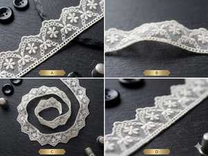 Hot Sale Premium White Organza Glass Nylon Lace Trim - Floral Embroidered Scalloped Edge Ribbon for <b>Sewing</b>, DIY Crafts & Apparel - Product Image 5