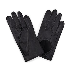Gants en cuir noir demi-doigts personnalisables de haute qualité, antidérapants, en cuir véritable, pour la conduite et les activités de plein air - Product Image 5